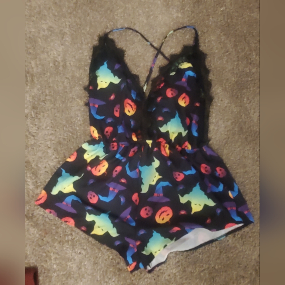 Colorful Halloween Print Romper